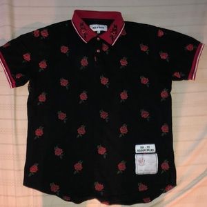 Reason button up rose shirt